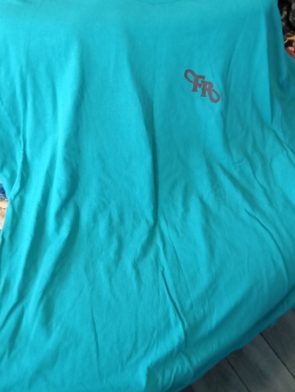 #674 Turquoise Crewneck Tee with Small Chest Logo - 3X